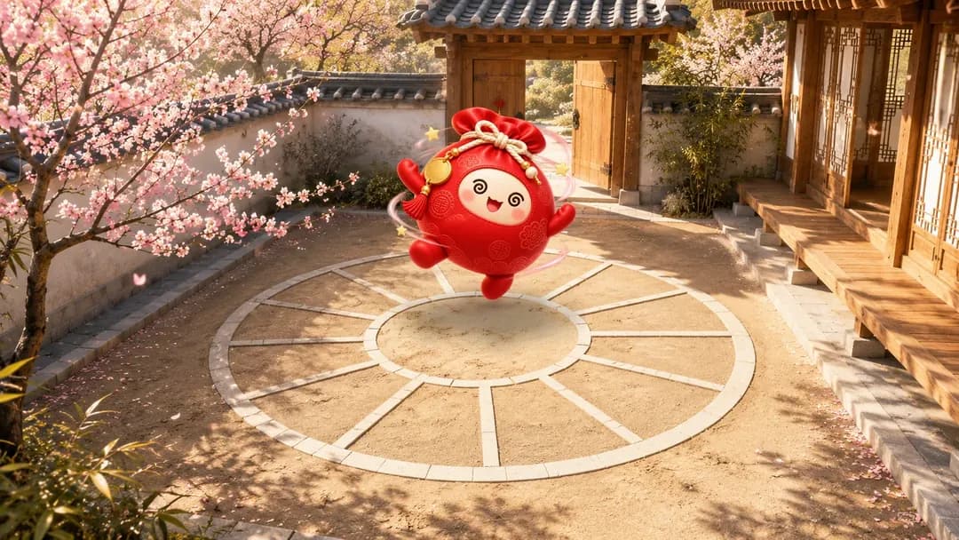 열두 칸 원판 가운데서 빙글 돈 복영